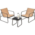 3-Piece Garden Furniture Set, Balcony Set with 2 Chairs and Table,Balcony Furniture with Breathable Fabric,Patio Furniture