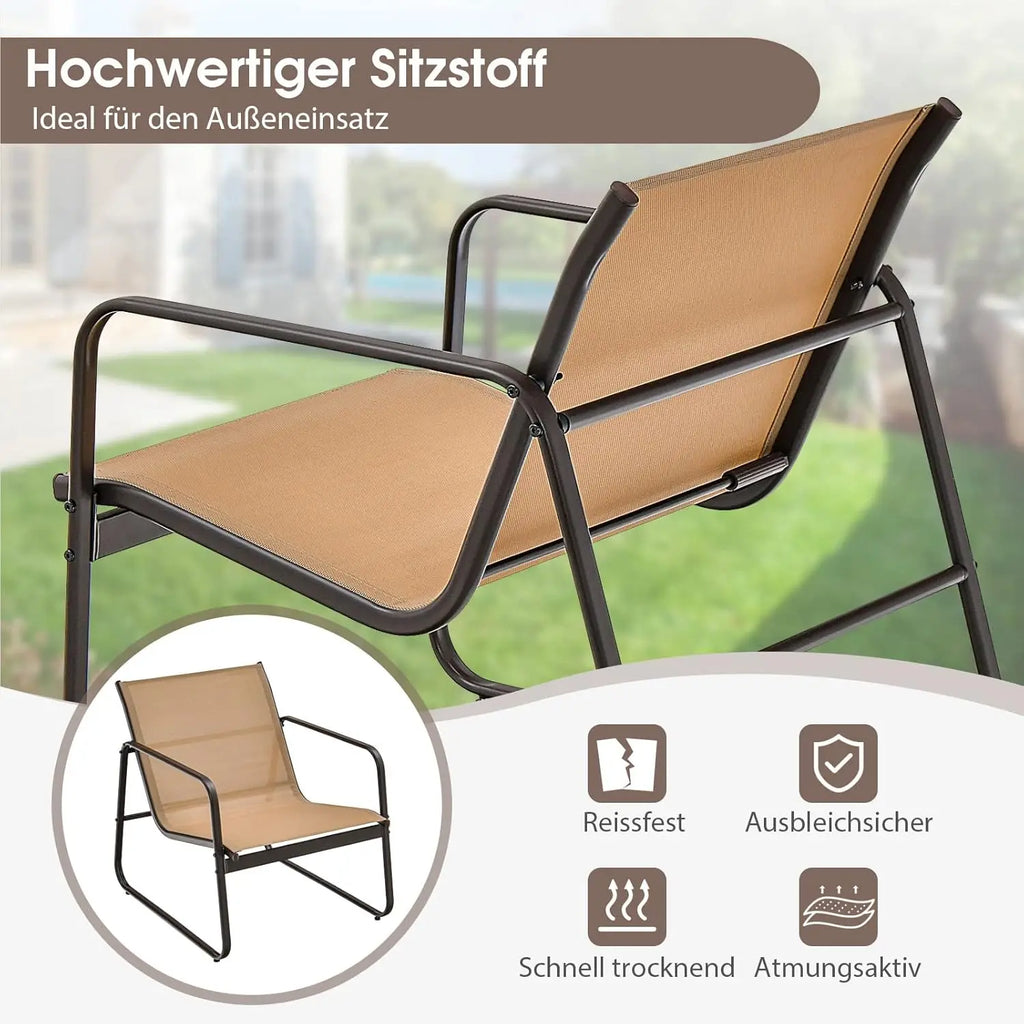 3-Piece Garden Furniture Set, Balcony Set with 2 Chairs and Table,Balcony Furniture with Breathable Fabric,Patio Furniture
